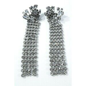 Designer Brilliant Crystal Wing Drop Statement Earrings NWOT 150